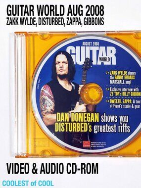 Vintage Guitar World August 2008 CD Rom Learn Guitar Zakk Wylde ZZ Top Disturbed